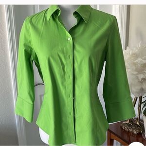 Talbots Green Button-Up Women's Top